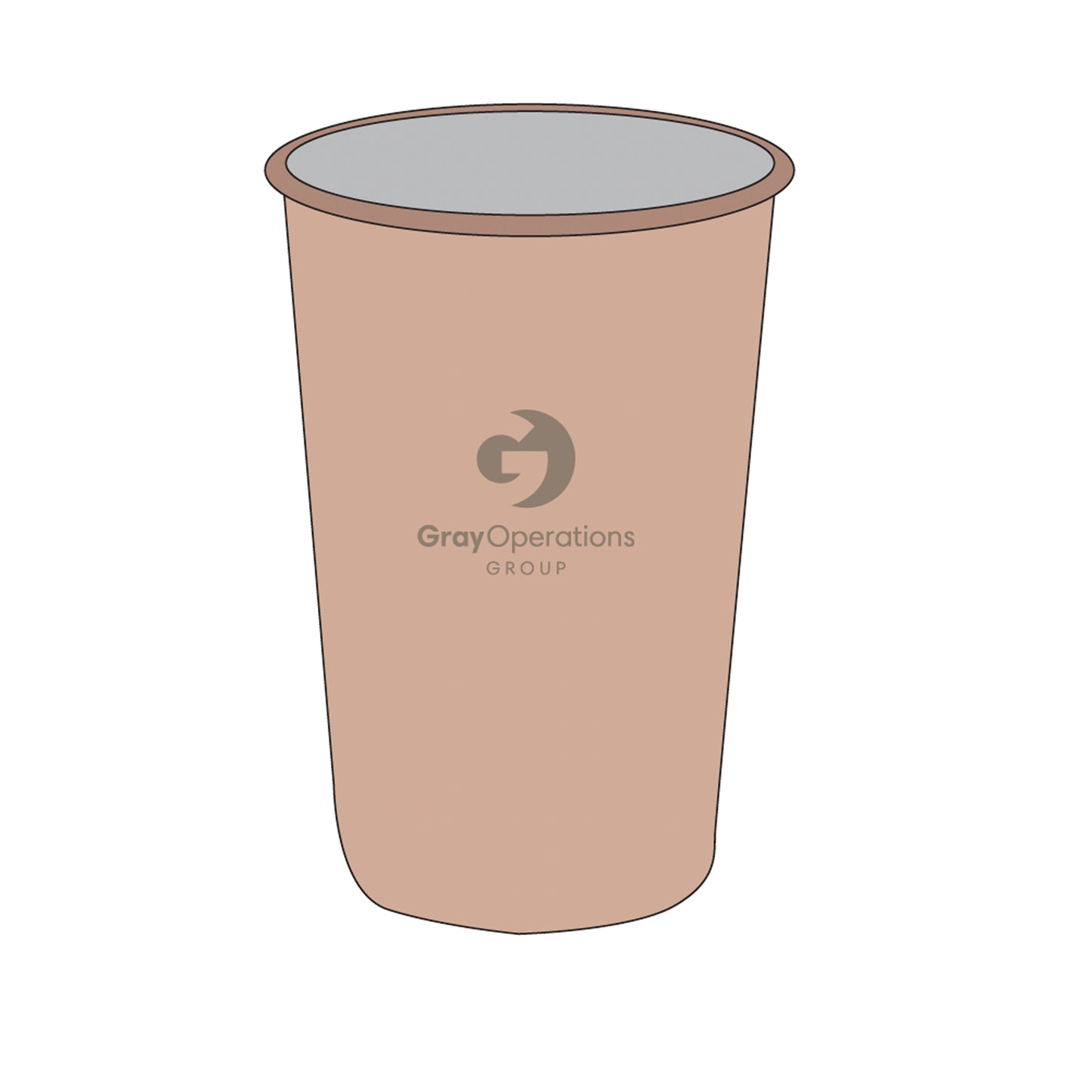 Copper Plated Stainless Steel Pint Glass Cup - LS